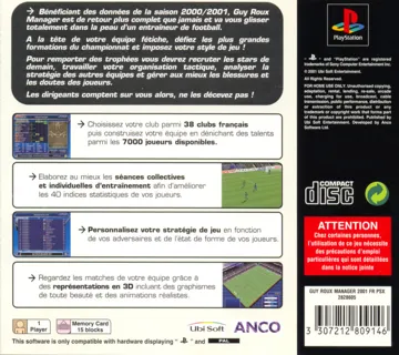 Guy Roux Manager 2001 (FR) box cover back